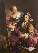 Georges desmarees The Artist with his Daughter Antonia oil painting
